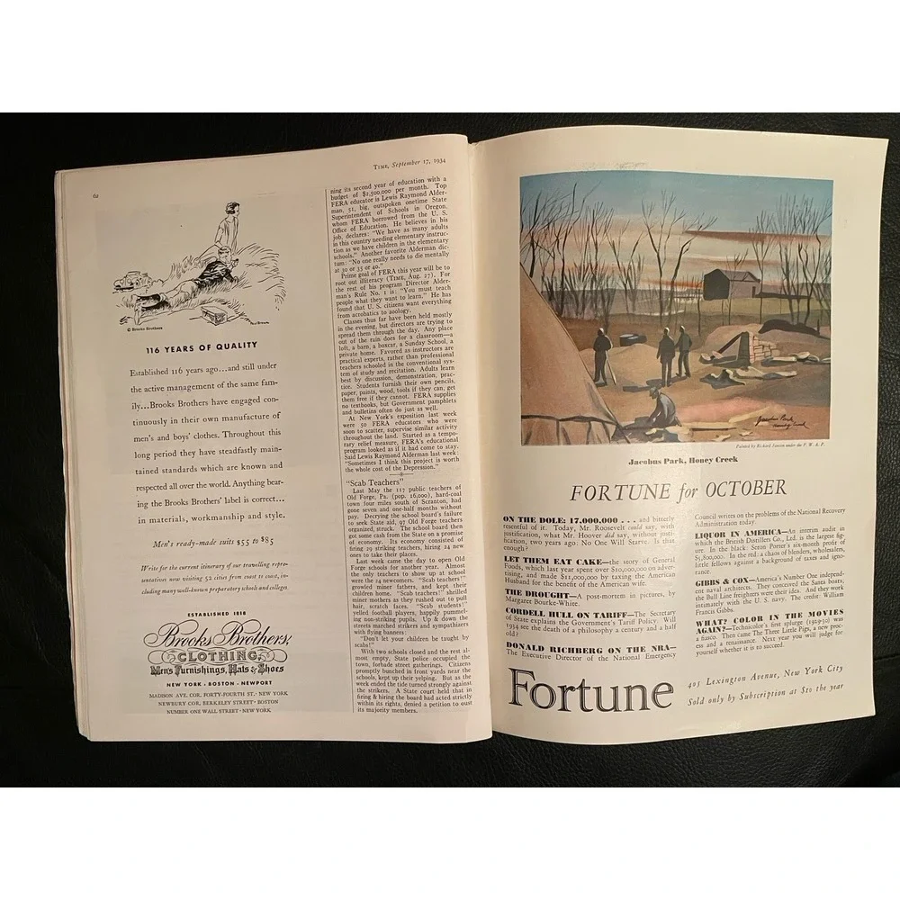 Time Magazine US Treasury Secretary Henry Morgenthau September 17 1934 NICE ADS‎
